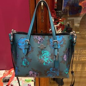 Coach Floral Blue and Purple Purse